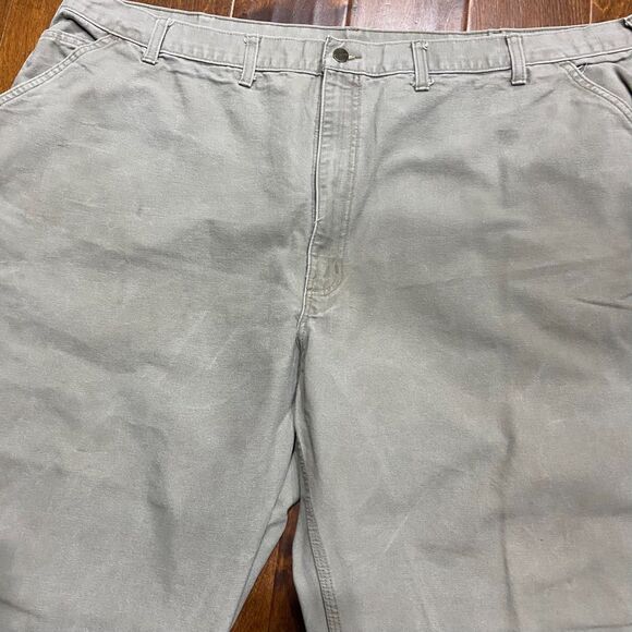 Carhartt Dungaree Fit Khaki Canvas Light Brown Workwear Pants Men's Size 52 x 28 - Picture 2 of 9